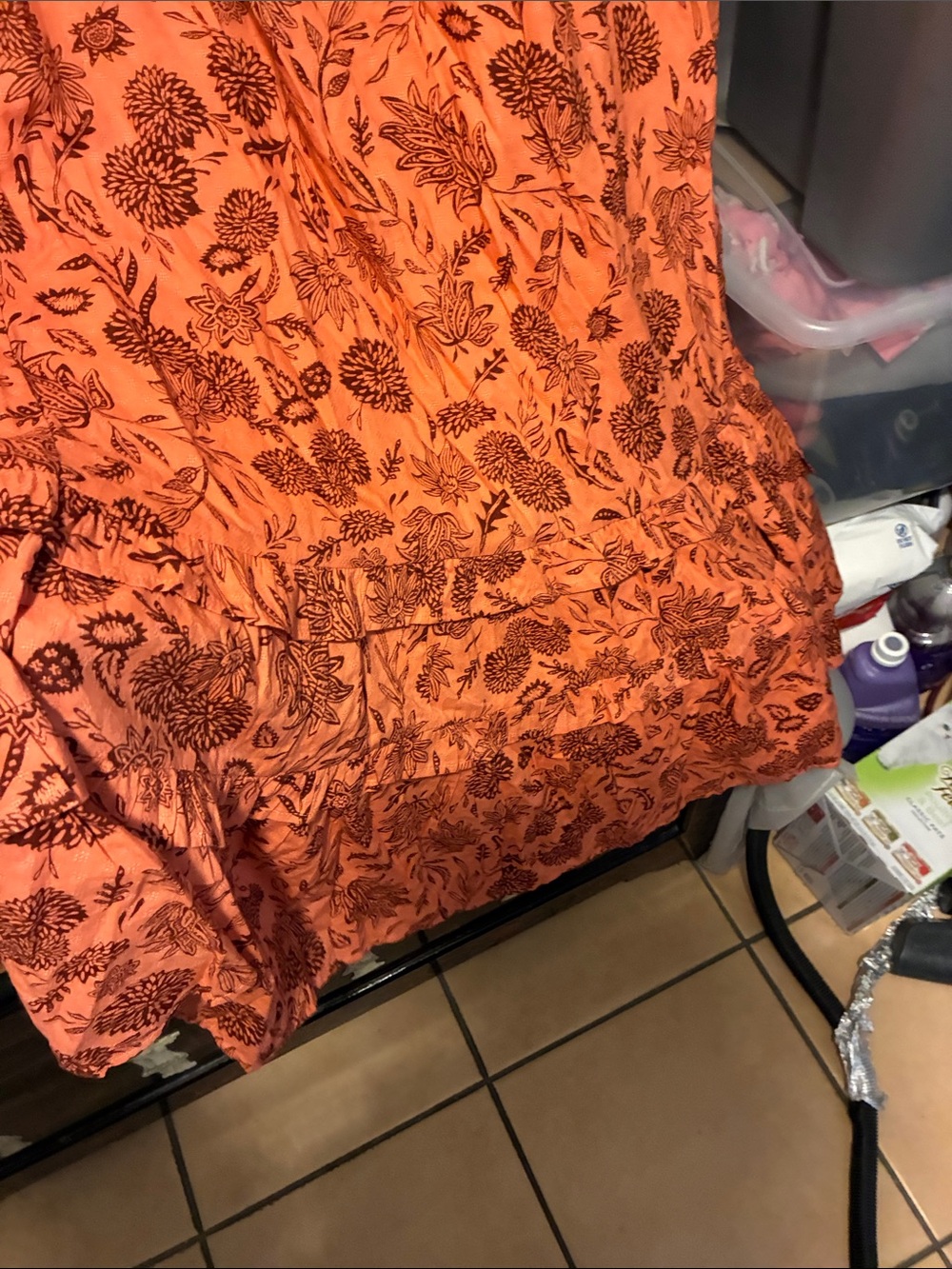Universal threads Women’s Orange Floral Maxi Dress - Lightweight - Picture 3 of 13